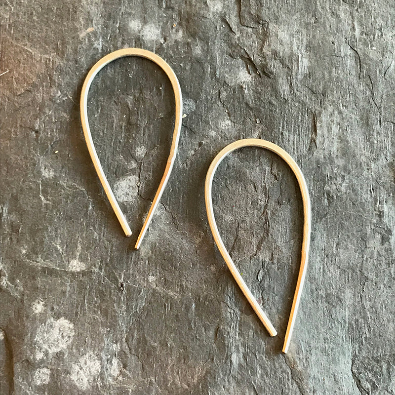 Small Wishbone earrings by Colleen Mauer at Garden of Silver in Westhampton Beach, New York.