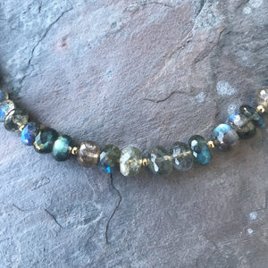 Labradorite & 18K Gold Necklace by Garden of Silver in Westhampton Beach, NY www.gardenofsilver.com
