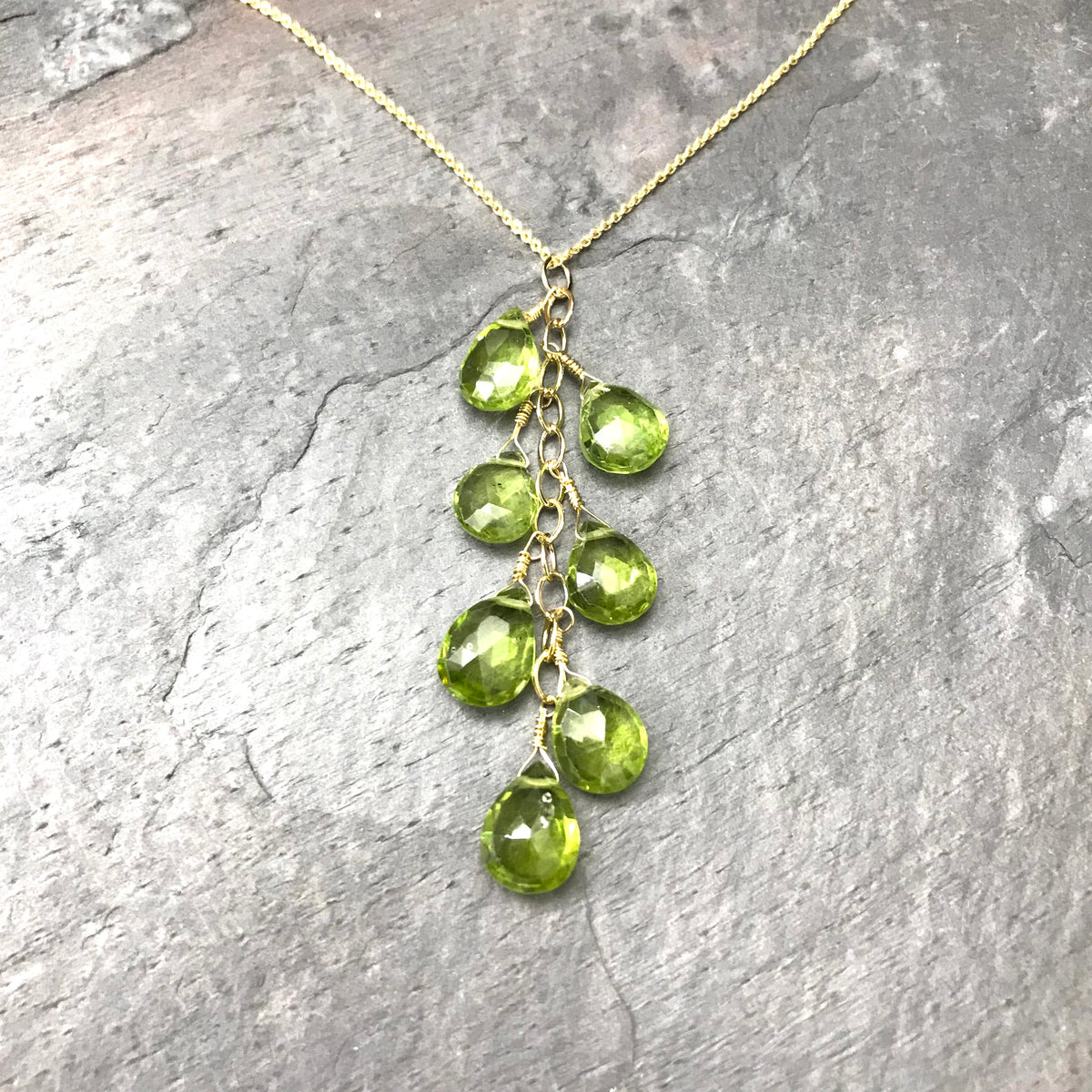 Peridot Fern Gold Necklace by Garden of Silver in Westhampton Beach, Hamptons, NY www.gardenofsilver.com