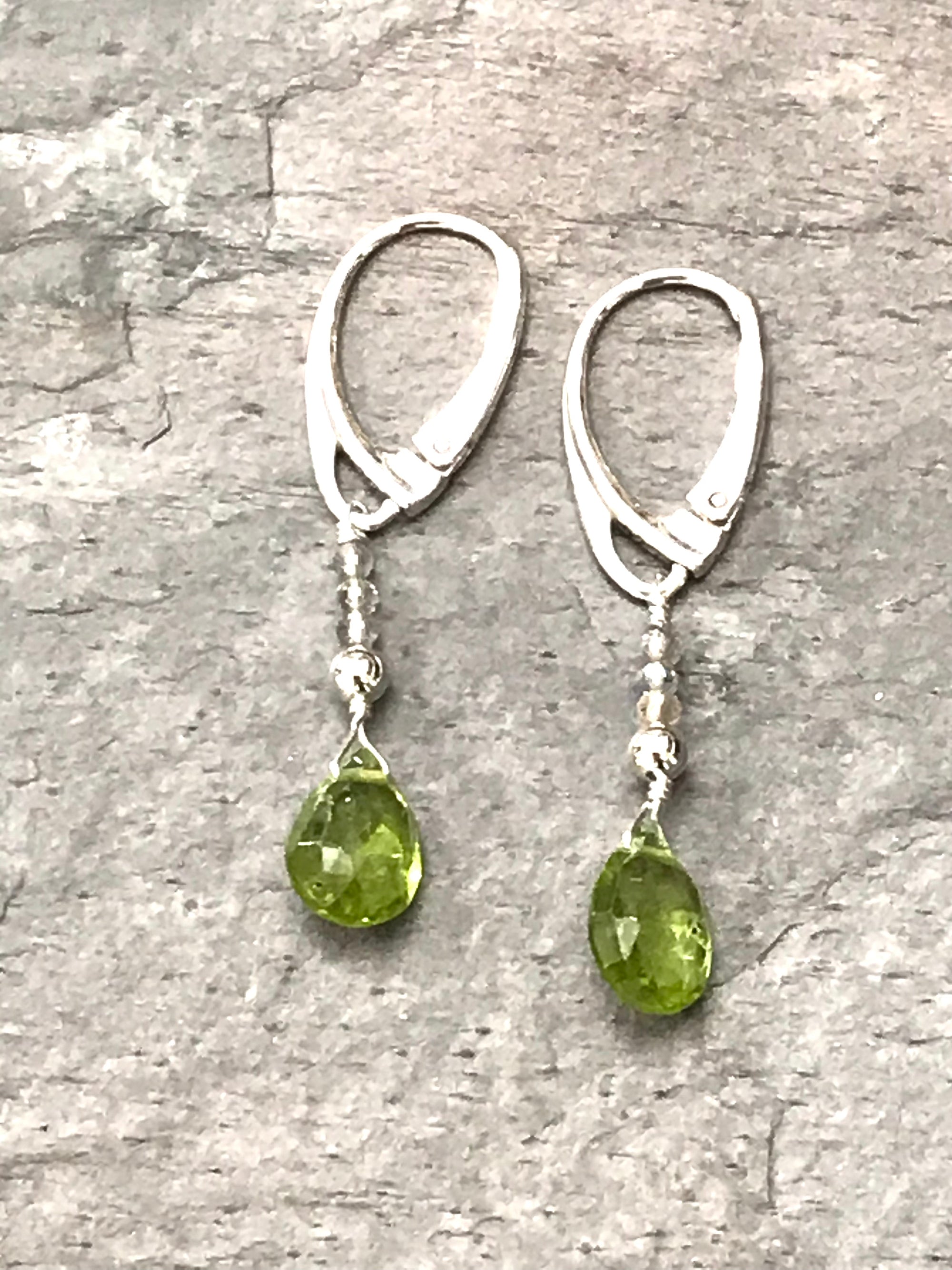 Peridot & White Topaz Earrings